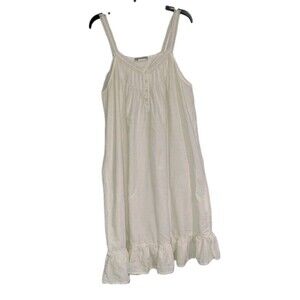 VTG CW Classics Romantic Ruffle Hem Nightgown Women SIZE M White Lace Straps